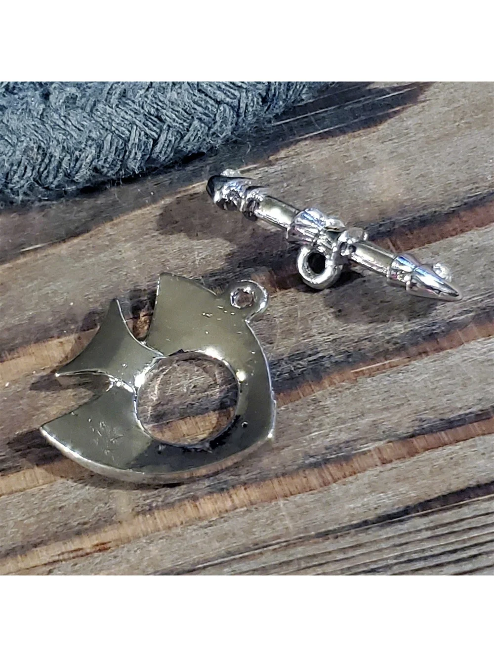 Vintage Austrian Crystal Silver Cream Enamel Tropical Fish Toggle Clasp
